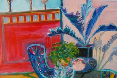 COURTYARD WITH PINK PITCHER